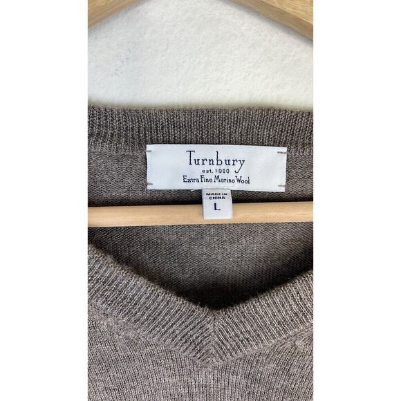 TURNBURY FINE EXTRA MERINO WOOL MEN'S SWEATER SIZE L - Picture 5 of 7
